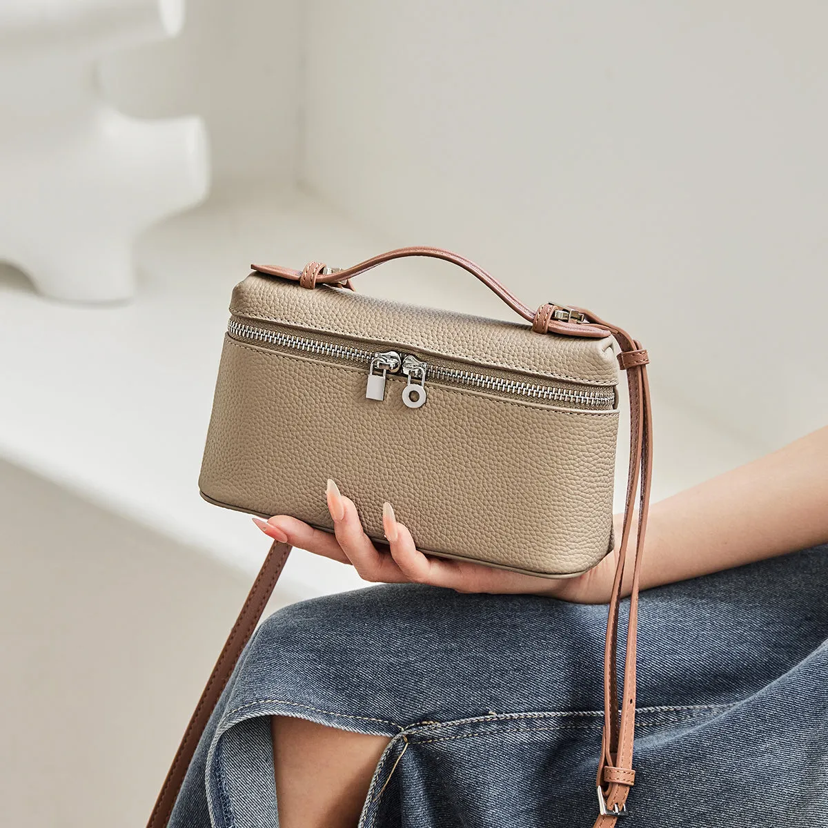 Shanghai Mini Leather Zipped Crossbody Bag
