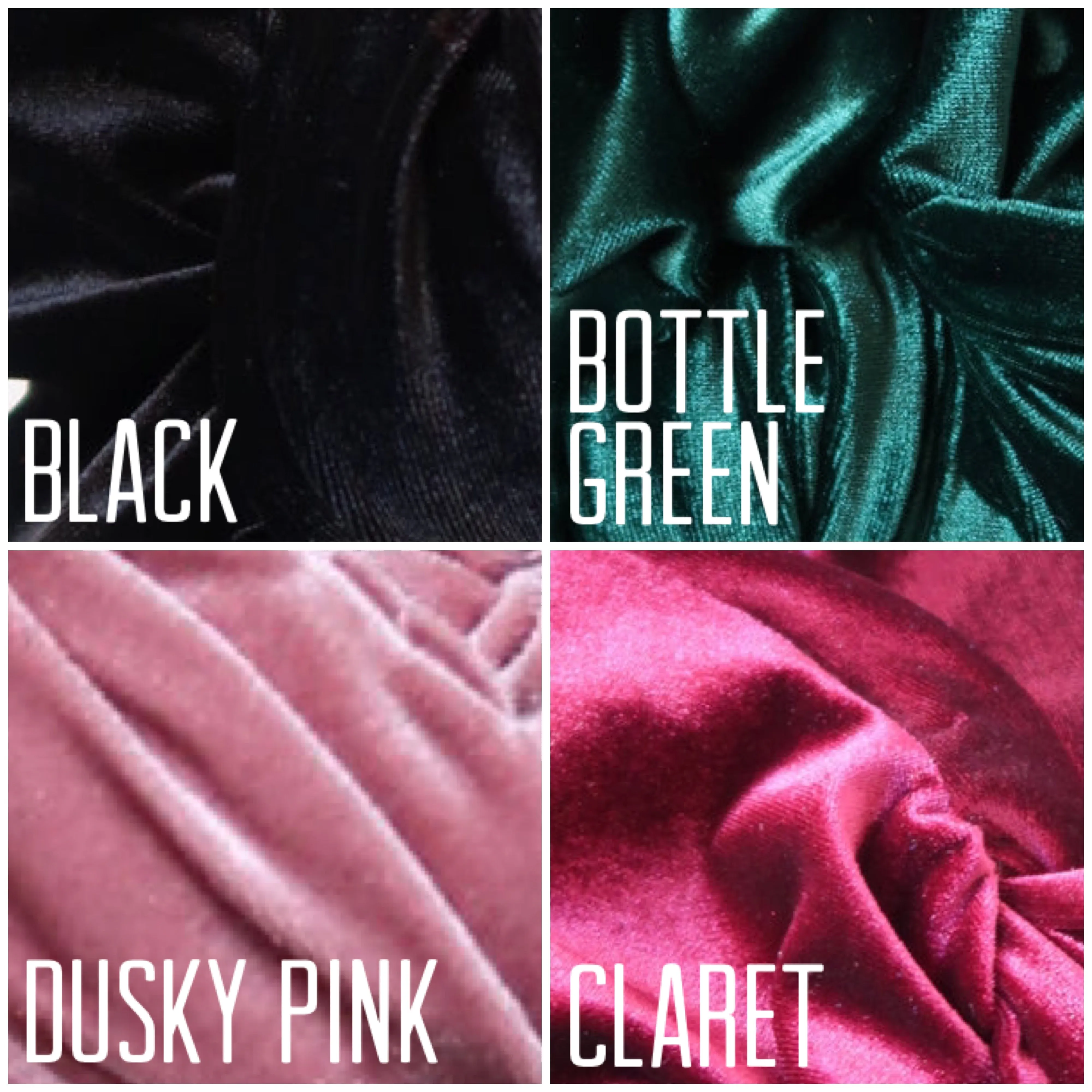 SLOUCHY KNOT Velvet Pre-tied Stretchy 1940s Style Turban (Full Coverage) in 4 Colours (made to order)