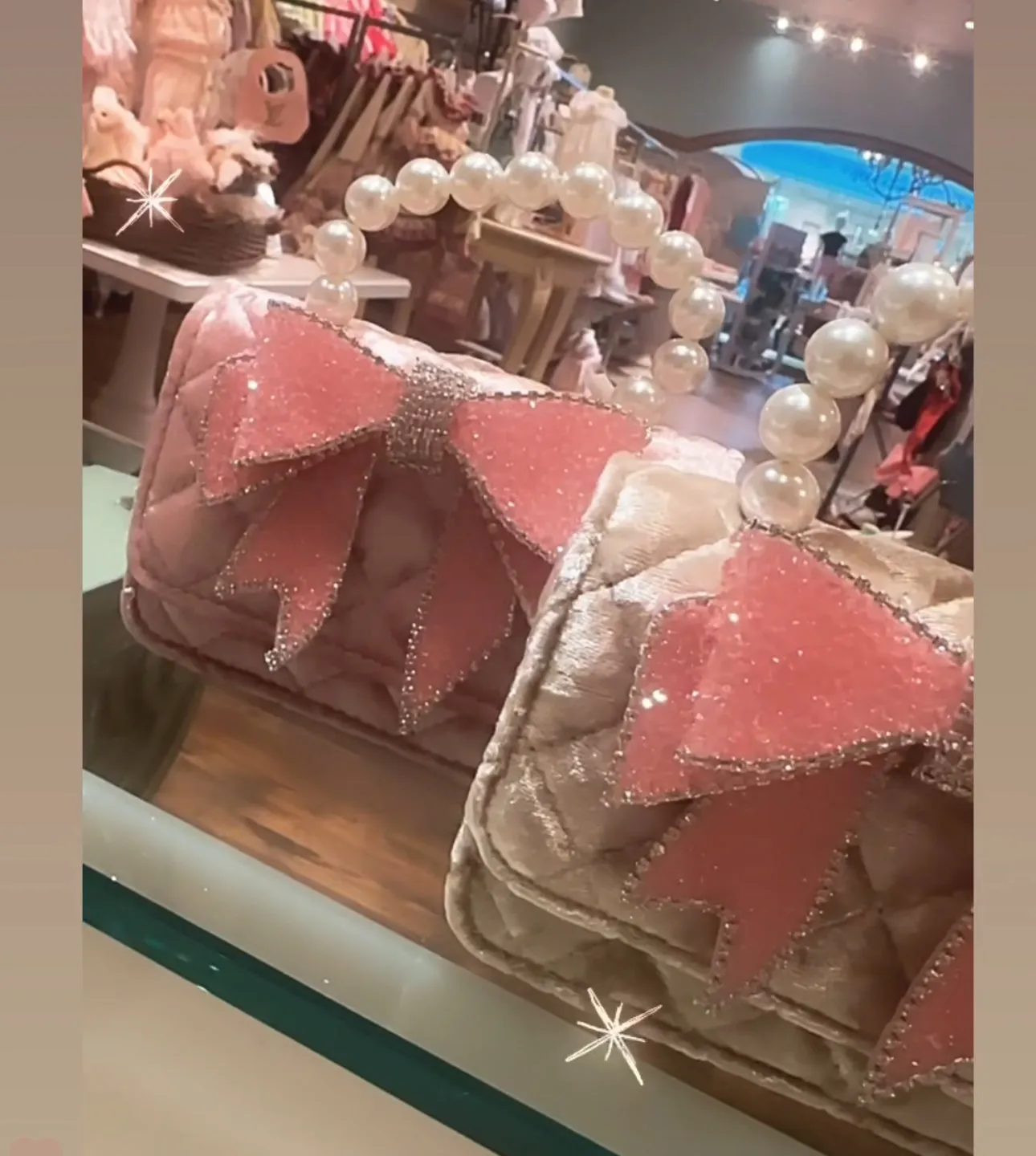 Velvet Bag with Sparkle Bow