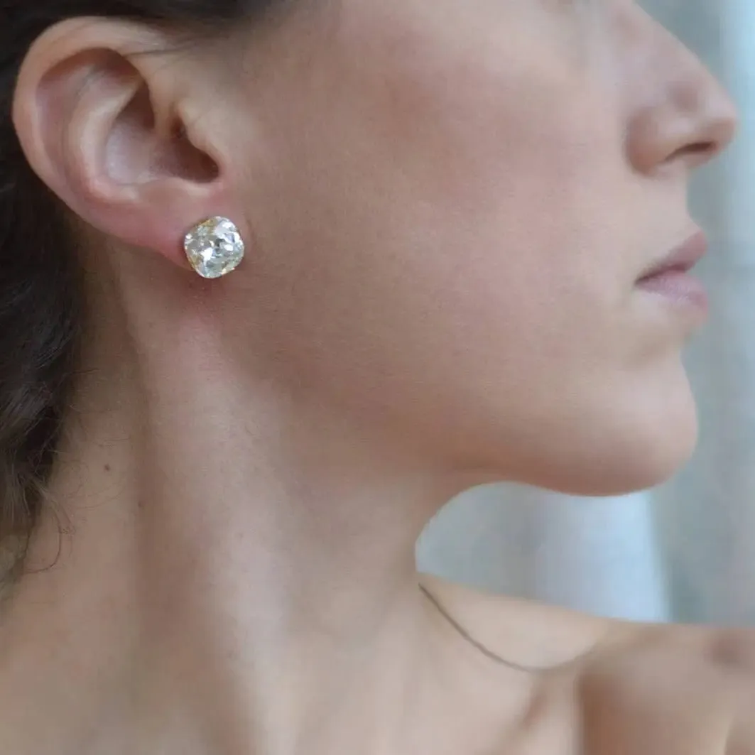 Vintage Cushion Cut Crystal Studs