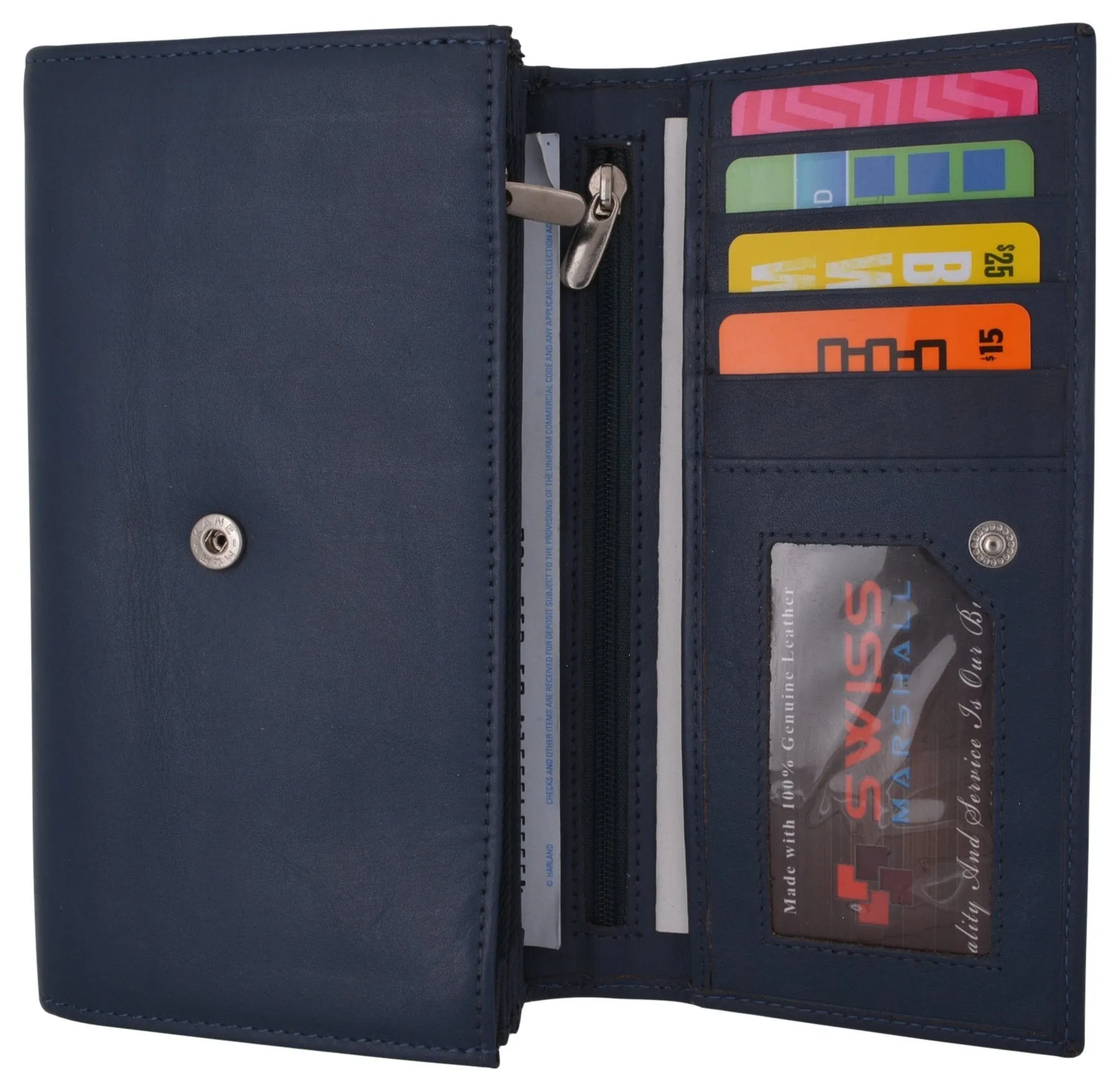 Women RFID Blocking Real Leather Wallet - Clutch Checkbook Wallet for Women RFID2547GT
