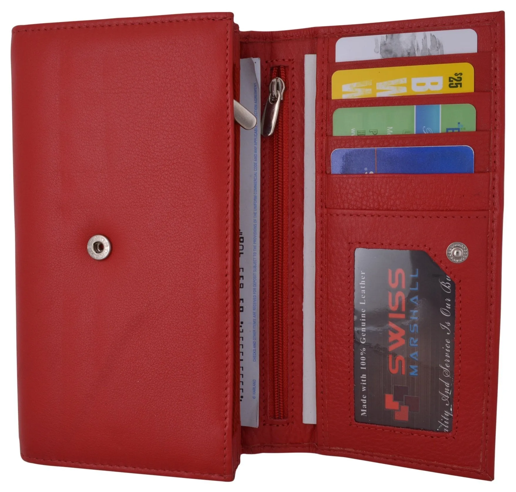 Women RFID Blocking Real Leather Wallet - Clutch Checkbook Wallet for Women RFID2547GT