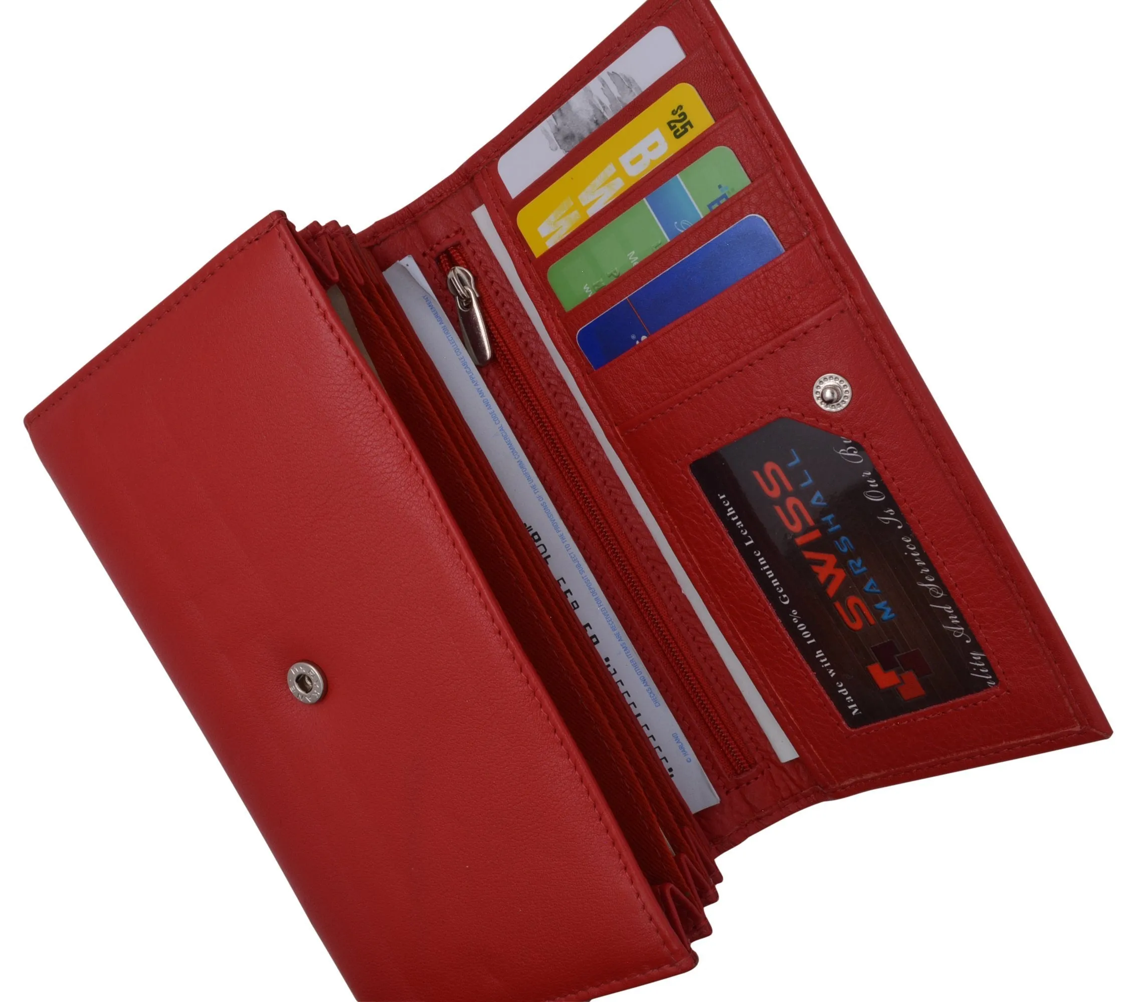 Women RFID Blocking Real Leather Wallet - Clutch Checkbook Wallet for Women RFID2547GT