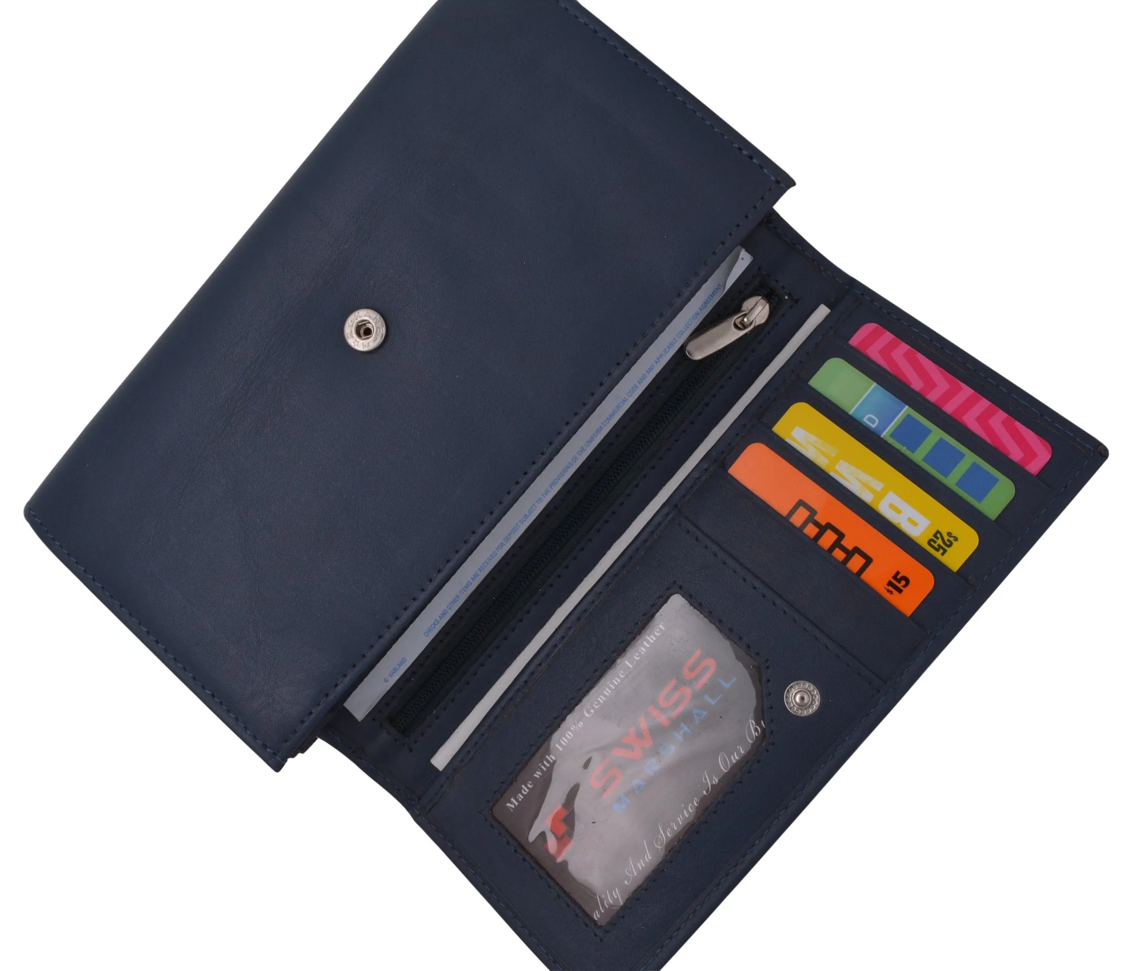 Women RFID Blocking Real Leather Wallet - Clutch Checkbook Wallet for Women RFID2547GT