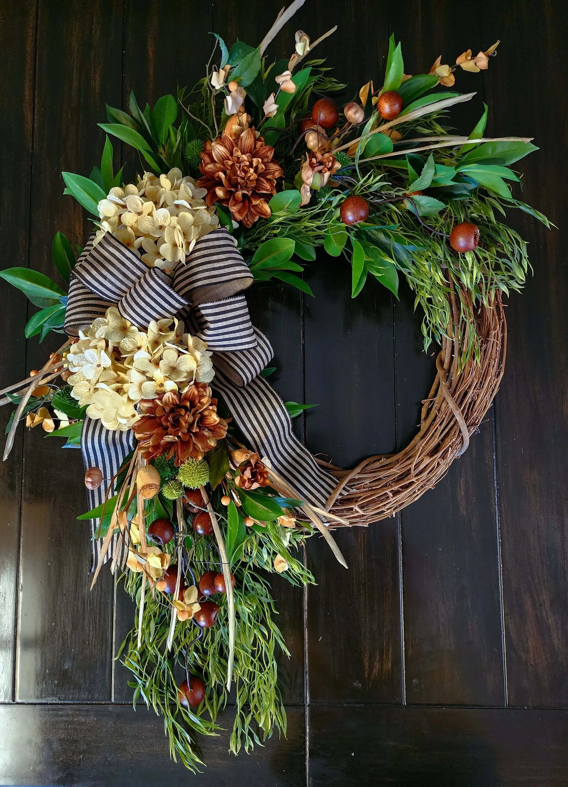 Year Round Neutral Wreath for Front Door, Country Farmhouse Wreaths, Mother's Day Gift, Gift for Her, Housewarming Gift